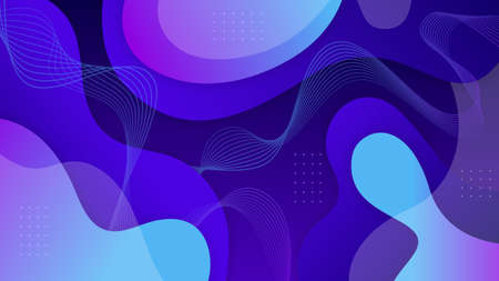 Modern Tech Blue Background with Liquid Shapes and Lines. Vector illustration