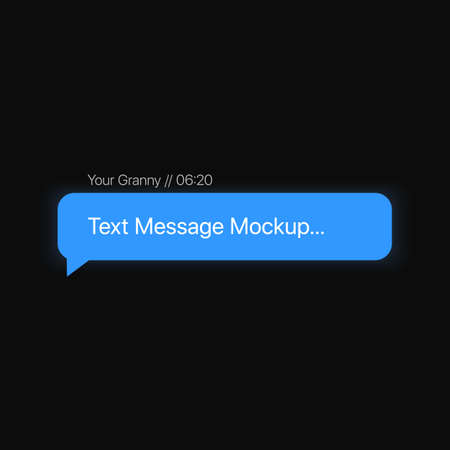 Simple Text Message Mockup to Your Granny. Isolated Blue SMS. Vector illustration