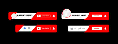 Channel Name. Subscribe. Vector Illustration On Black Backgroundのイラスト素材