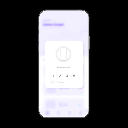 Smartphone Passcode User Interface. Enter 4 digits code. Simple White Design for Device Security...