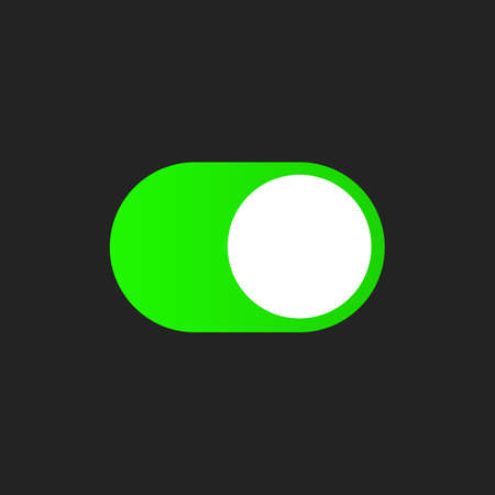 The isolated Switch Toggle button, Set Slider in ON. Minimalistic Icon for UI. Vector illustrationのイラスト素材