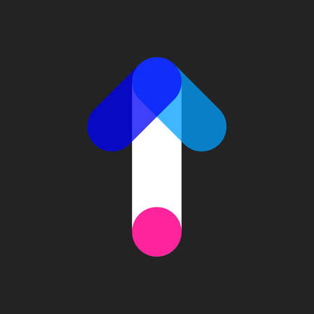Vertical Colorful Arrow. Isolated Icon For Social Media. Vector illustration