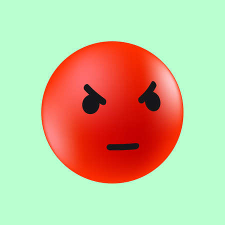 Angry Red Face. Emotional Reaction Template for Social Media. Vector illustrationのイラスト素材