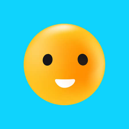 Simple Happy Emoticon. Isolated Smiling Face. Positive Reaction in Social Media. Vector illustrationのイラスト素材