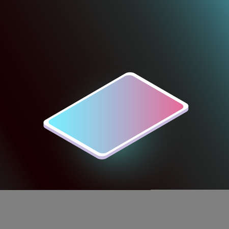 Isolated Tablet. Gradient Graphic Element on Black Background. Vector illustrationのイラスト素材