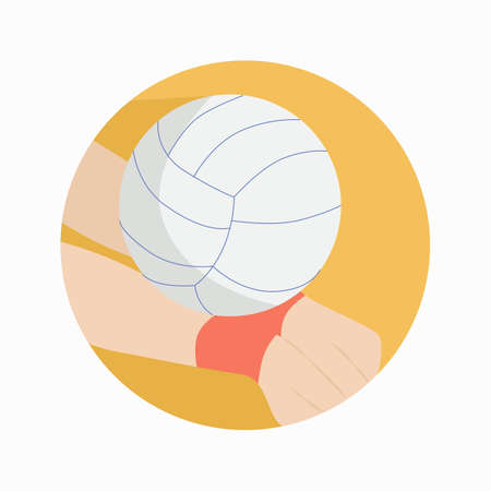 Cover for Highlights in Social Media. Volleyball. Sports blog. Vector illustrationのイラスト素材