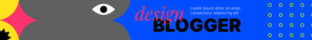Blue Design for Blogger. Header for Social Media with Transparent Background. Vector illustrationのイラスト素材