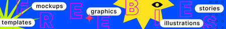 Graphic Header Template. Mockup for blog, channel, account in Social Media. Horizontal Cover. Vector illustrationのイラスト素材