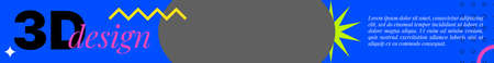 Decorative Header for Blog Account or Channel. 3D design Horizontal Banner. Template for Social...