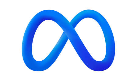 Blue Infinity Outline on White Background. Social Media   Concept. Vector illustrationのイラスト素材