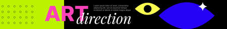 Creative header for Blog. Horizontal Cover for Social Media. Art Direction. Vector illustration