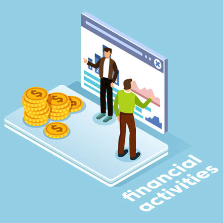 Online shopping. Financial activities. Banking illustration. Vector illustrationのイラスト素材