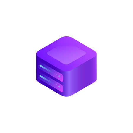 Isolated Cubic Platform on White Background. Vector illustrationのイラスト素材