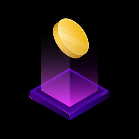 Flying Coin. Graphic Money Flow. Decorative Isolated Element. Vector illustrationのイラスト素材