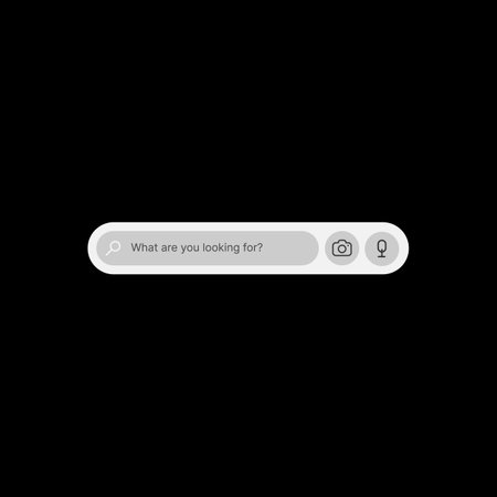 Search Bar Widget UI Concept on Black Background. Social Media Illustration. Editable Search Bar...