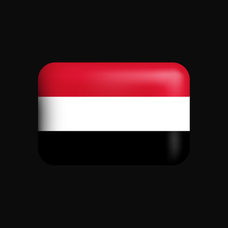 Yemen Flag 3D Icon. National Flag of Yemen. Vector illustrationのイラスト素材