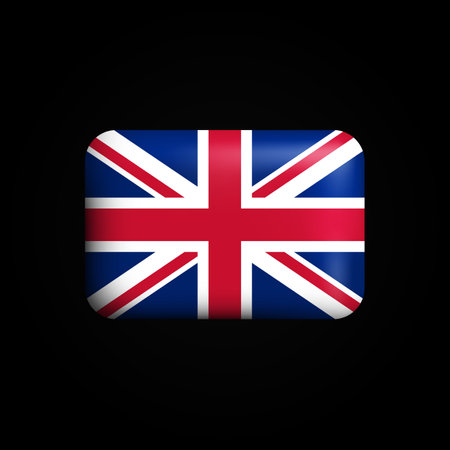 United Kingdom Flag 3D Icon. National Flag of UK. Vector illustrationのイラスト素材