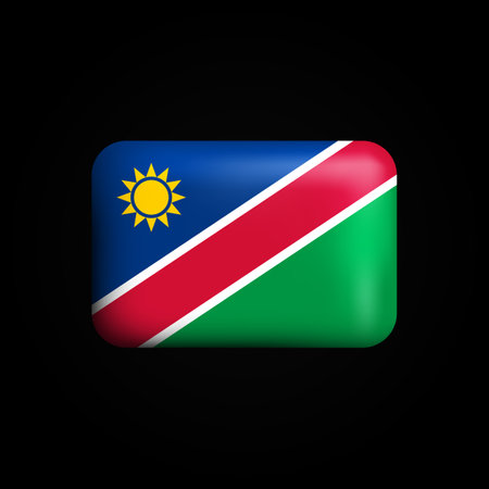 Namibia Flag 3D Icon. National Flag of Namibia. Vector illustrationのイラスト素材