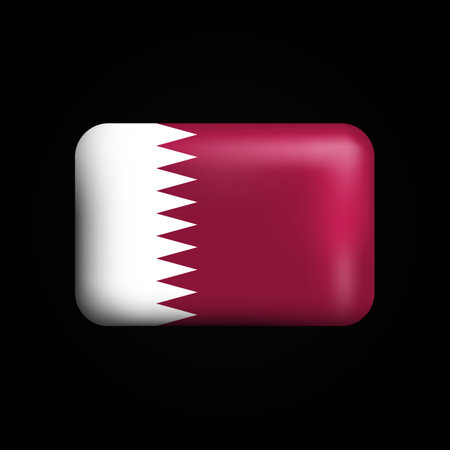 Qatar Flag 3D Icon. National Flag of Qatar. Vector illustrationのイラスト素材