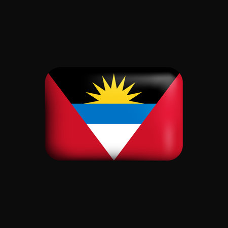 Antigua And Barbuda Flag 3D Icon. National Flag of Antigua And Barbuda. Vector illustrationのイラスト素材
