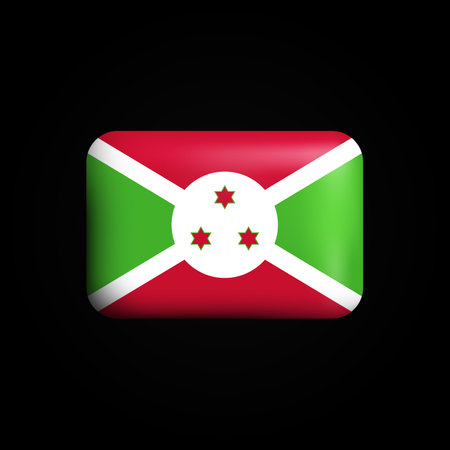 Burundi Flag 3D Icon. National Flag of Burundi. Vector illustrationのイラスト素材