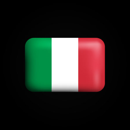 Italy Flag 3D Icon. National Flag of Italy. Vector illustrationのイラスト素材