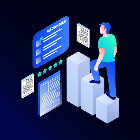 Recruitment Illustration Landing Page Concept. We help build your career. Vector illustrationのイラスト素材