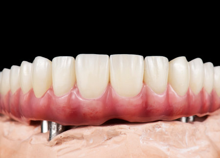 Emax ceramics on hybrid implant bridgeの写真素材