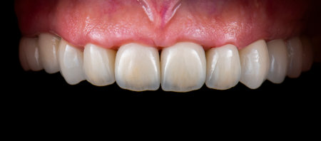 emax crowns on teeth and implantsの写真素材