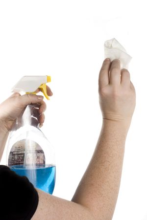 Glass cleaner. Isolated on white.