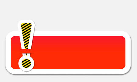 red text box with exclamation markのイラスト素材