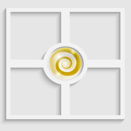 abstract object with yellow spiralのイラスト素材