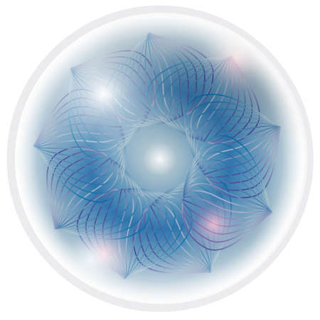 blue vector abstract flowerのイラスト素材