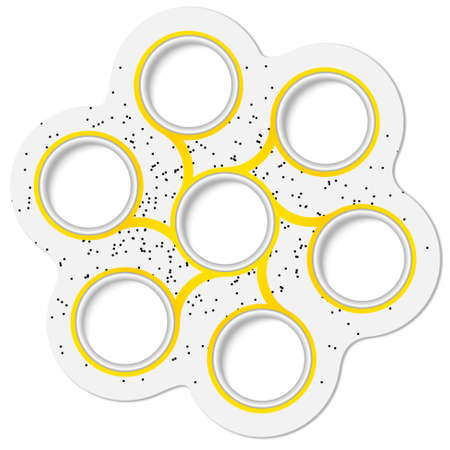 yellow circular boxes for textのイラスト素材