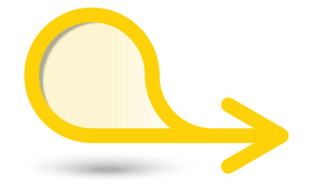 yellow text box with arrowのイラスト素材