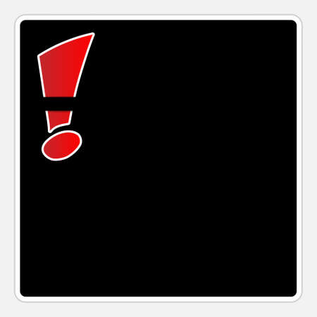 black text box with exclamation markのイラスト素材