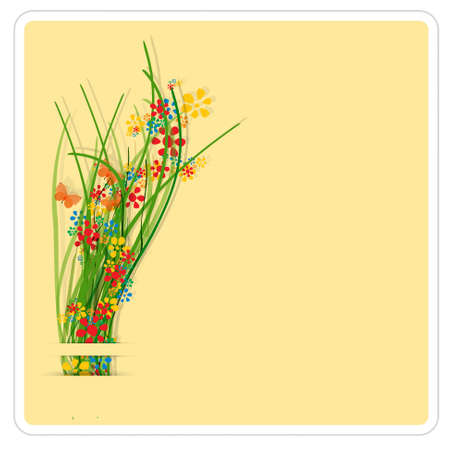text box with flowersのイラスト素材