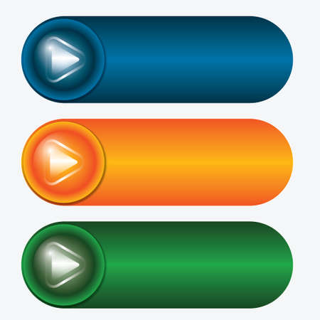 three buttons with arrowのイラスト素材