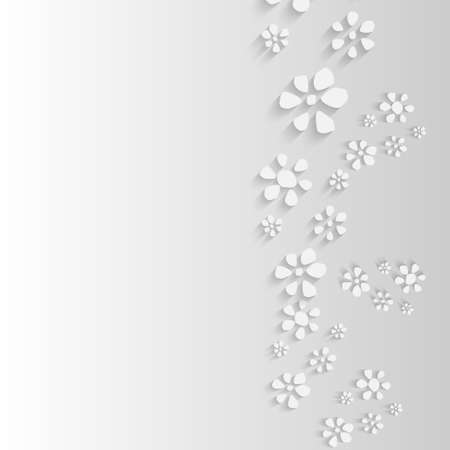 gray background with flowersのイラスト素材