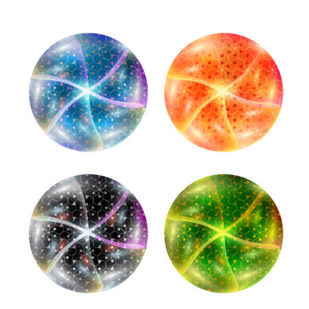 set abstract ballのイラスト素材