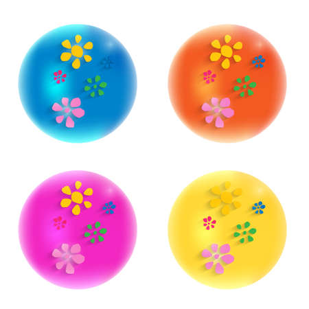 abstract ball with flowersのイラスト素材