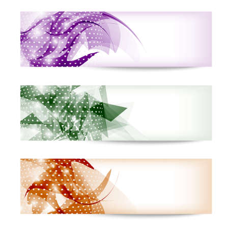 set three colored abstract bannerのイラスト素材