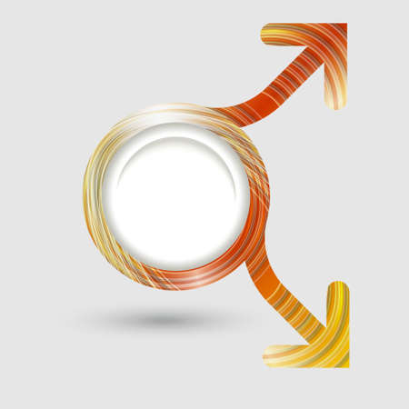 red and yellow circular text frame with arrowのイラスト素材