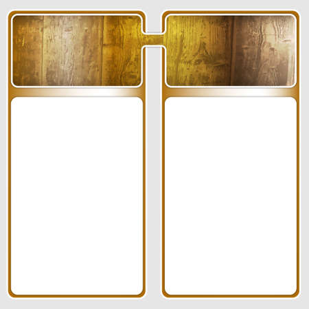 two frames for text with wood patternのイラスト素材