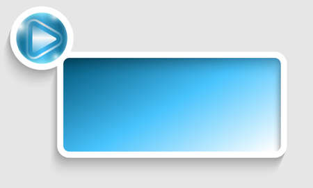 blue text frame with arrowのイラスト素材