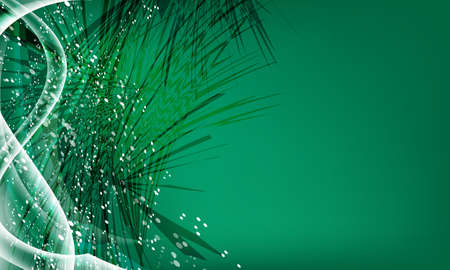 green abstract background and fireworksのイラスト素材