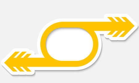 yellow object with arrowのイラスト素材