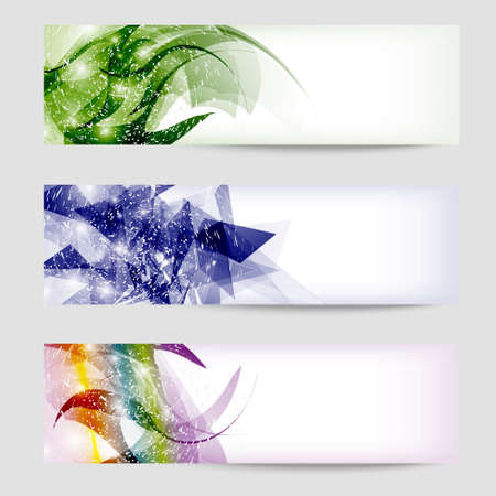 set colored abstract bannerのイラスト素材