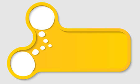 vector yellow frame and speech bubbleのイラスト素材