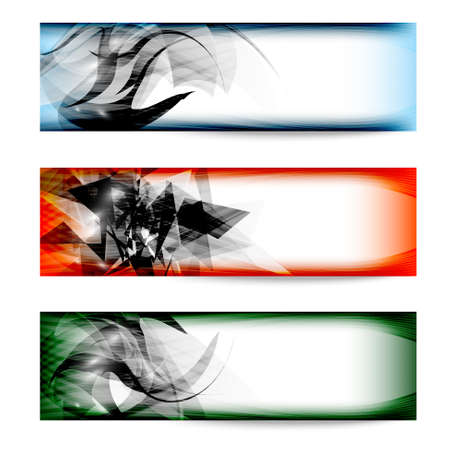 set colored abstract bannerのイラスト素材